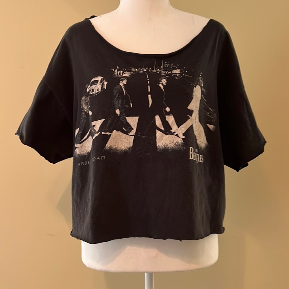 The Beatles homemade cut T-shirt black size large
